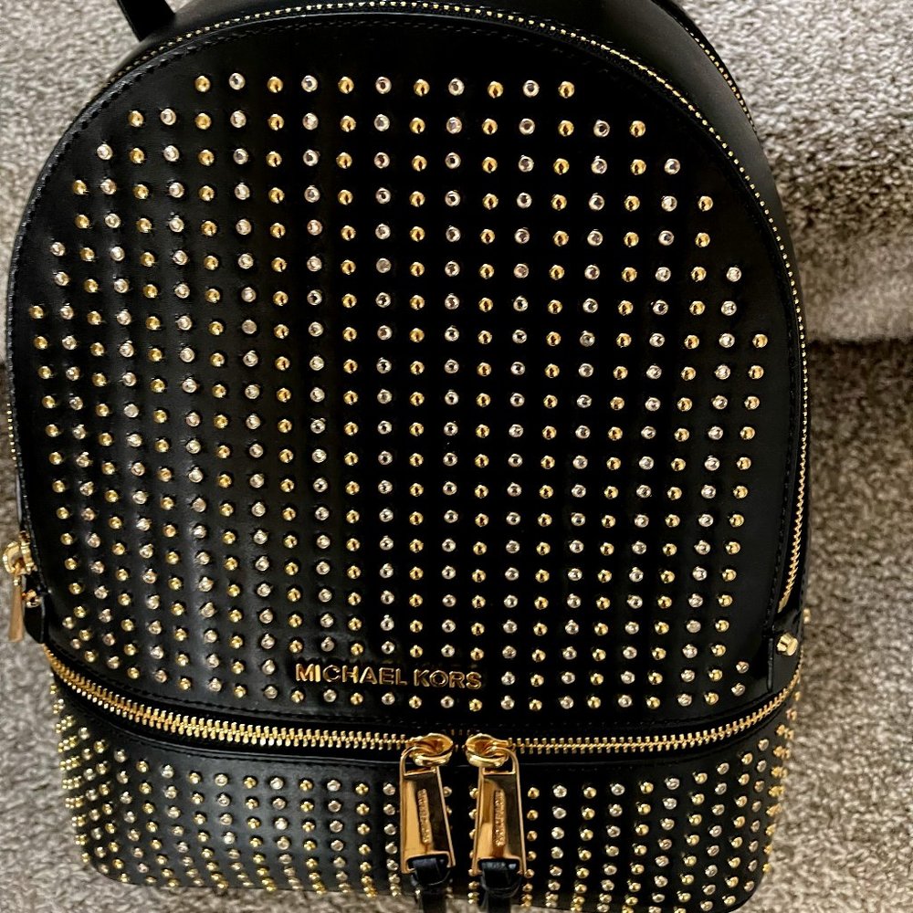 Michael Kors Rhea Studded Leather Backpack